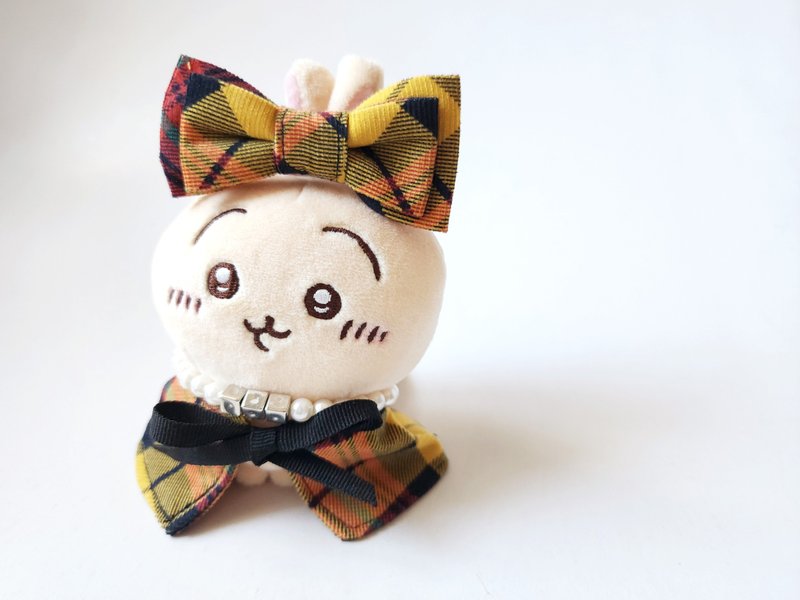 12cm棉花娃衣, 吉伊卡哇娃衣, 英伦小斗蓬, 小挂娃合穿, 手作娃衣 - 玩偶/公仔 - 棉．麻 黄色