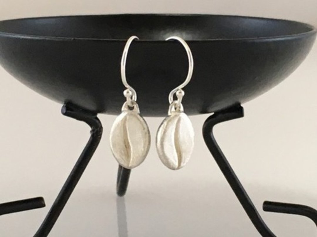 Coffee beans ◆ Silver earrings / Clip-On 2 - 耳环/耳夹 - 其他金属 