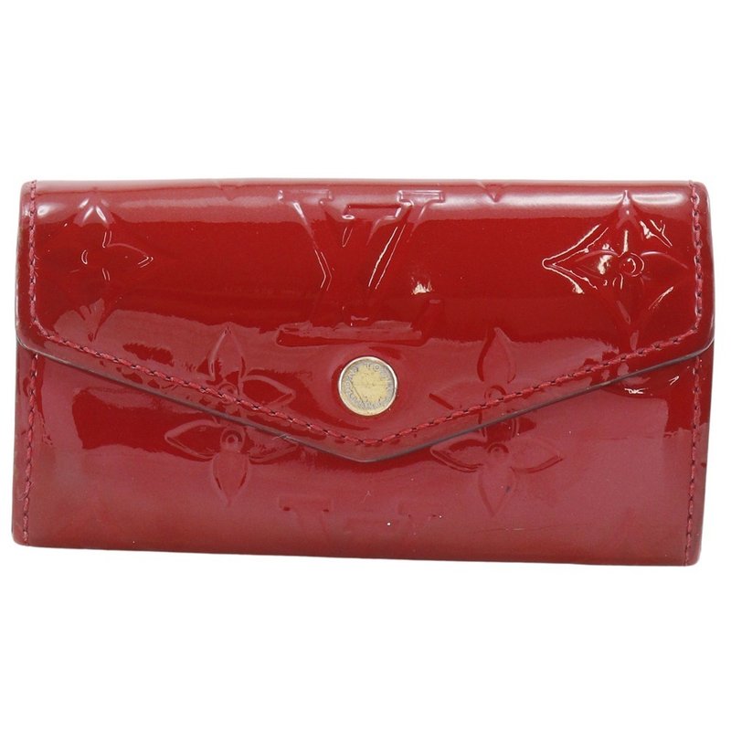 【日本直送】路易威登 LOUIS VUITTON Multiclé 4 钥匙圈 M91976 Monogram Vernis 苹果红 TS0137 【二手】 - 钥匙链/钥匙包 - 真皮 红色