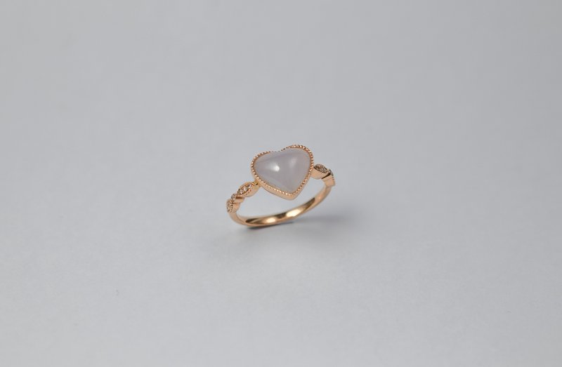 18K玫瑰金紫色冰种钻石戒指 - 戒指 - 宝石 紫色