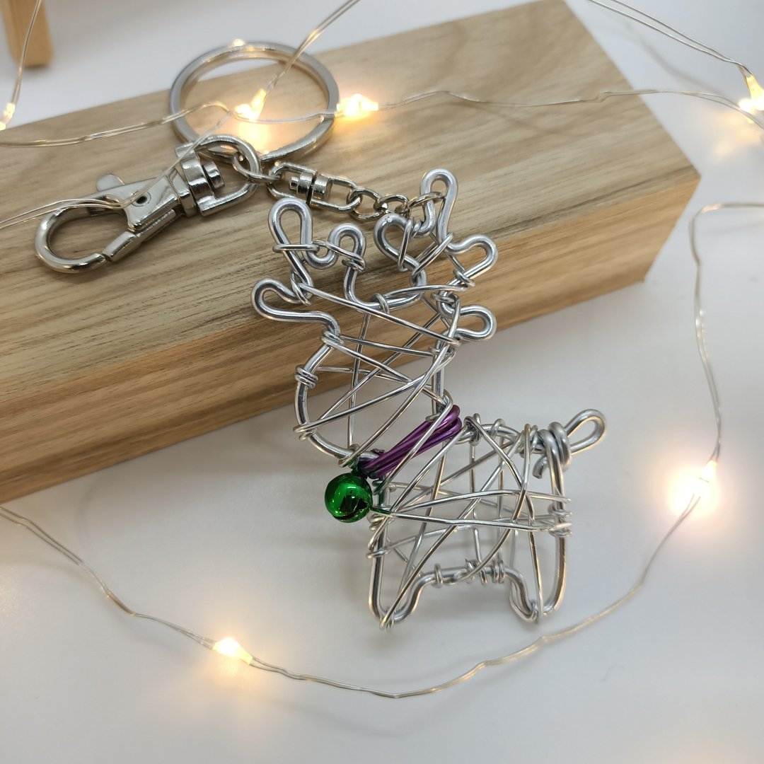 Wire lover 台湾手作铝线职人 铝线创作,交换礼物,缠绕圣诞鹿 - 钥匙链/钥匙包 - 铝合金 