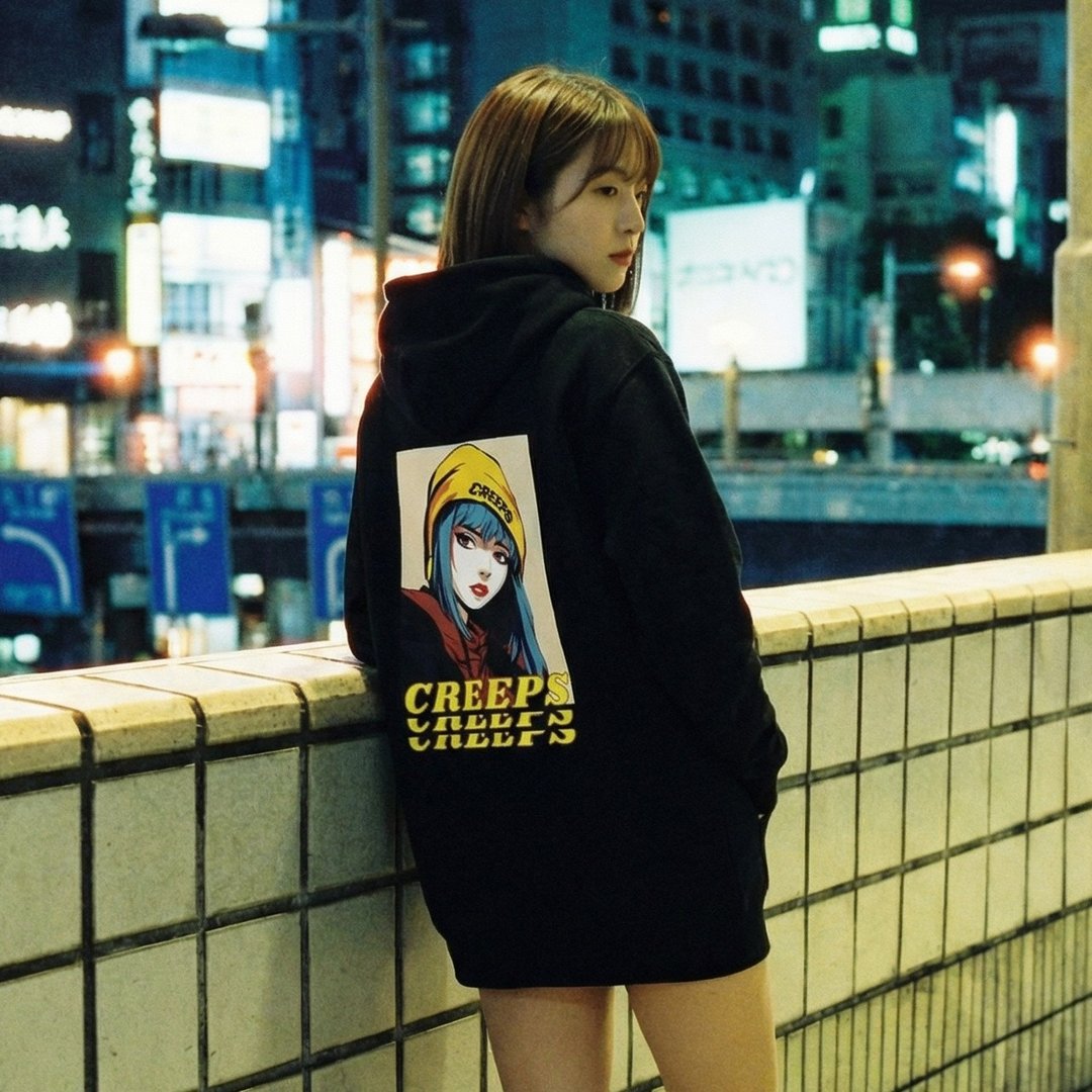 Beanie Girl | 重磅420克珠地面料连帽卫衣 - 中性连帽卫衣/T 恤 - 棉．麻 多色