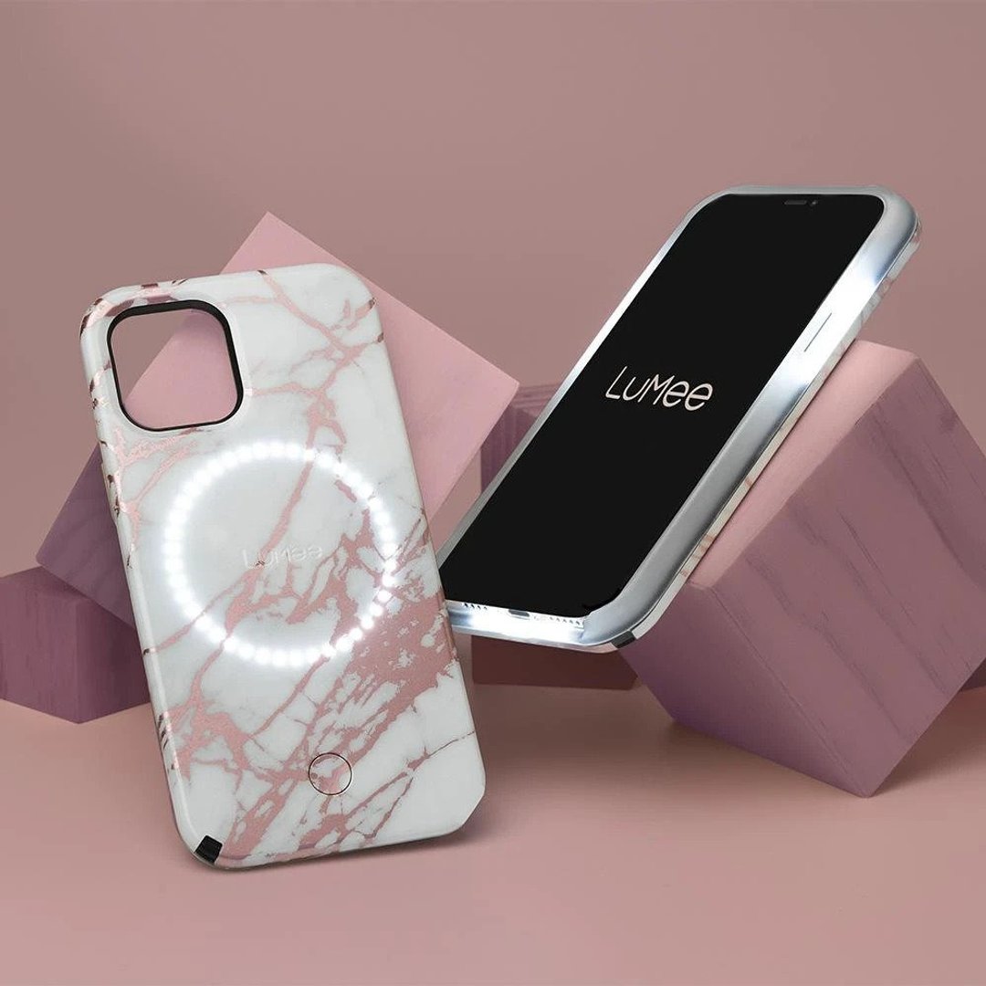 【六五折清货优惠】Duo Rose Gold White Marble 12系列 - 手机壳/手机套 - 塑料 粉红色