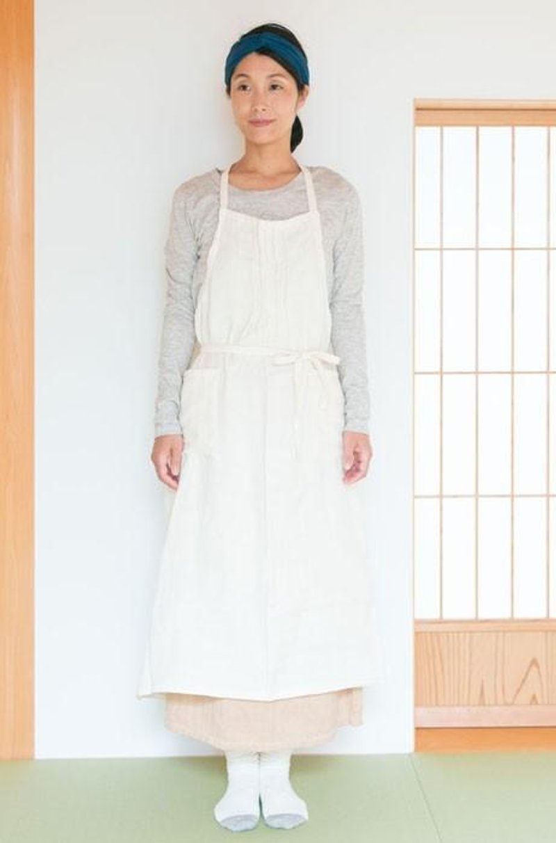 Chest gathered apron [colored] - 其他 - 棉 白色