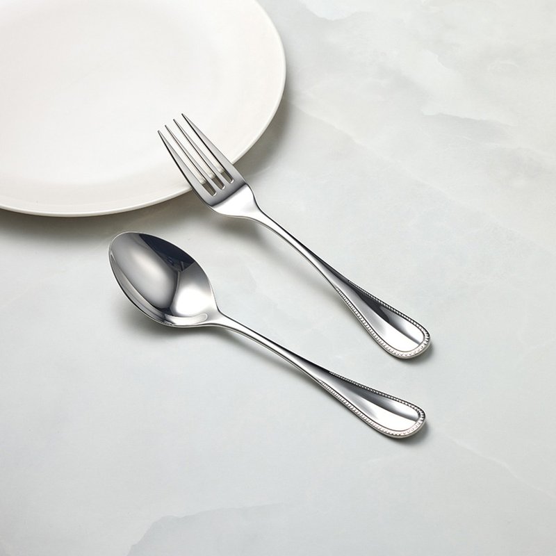 日本山崎金属 - ELEGANCE系列 - 不锈钢叉匙组(2件式) - 餐刀/叉/匙组合 - 其他金属 银色