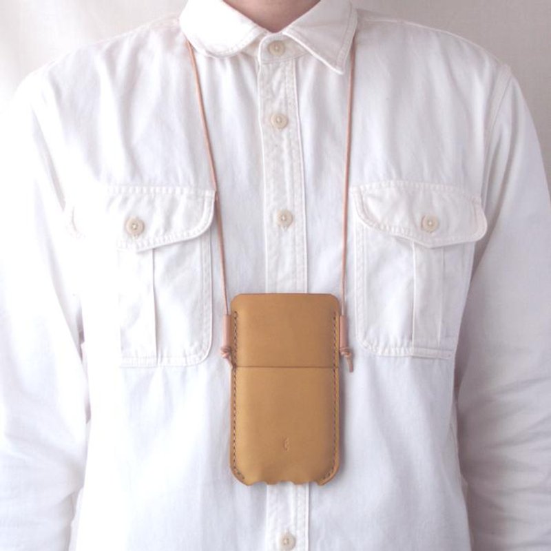 【额外付费选项】颈挂式#智慧型手机壳【现货】 - 手机壳/手机套 - 真皮 咖啡色