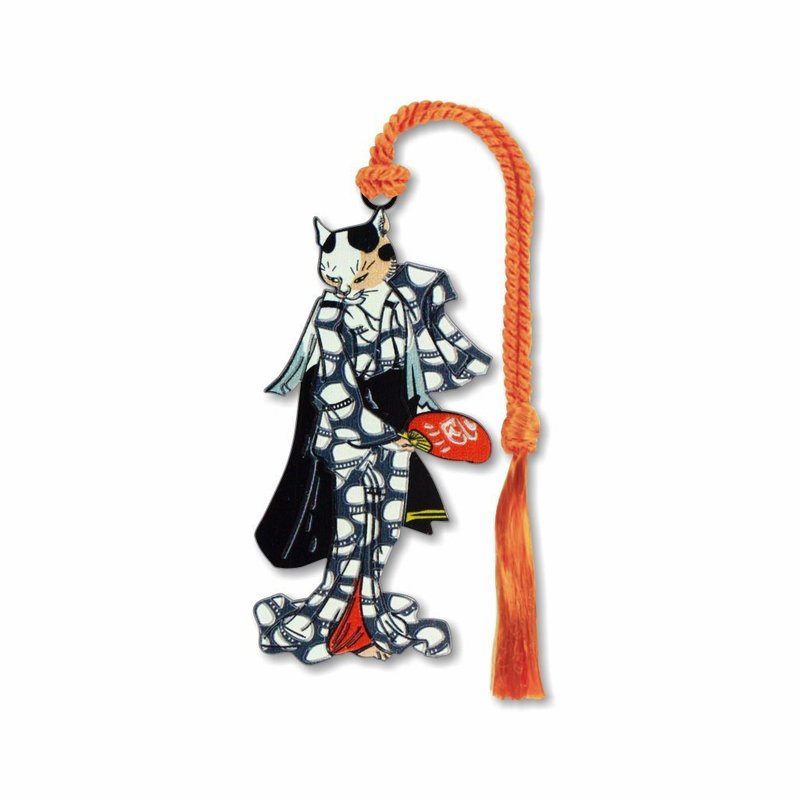 名画系列 歌川国芳-江户猫艺妓金属书签 - 书签 - 其他金属 
