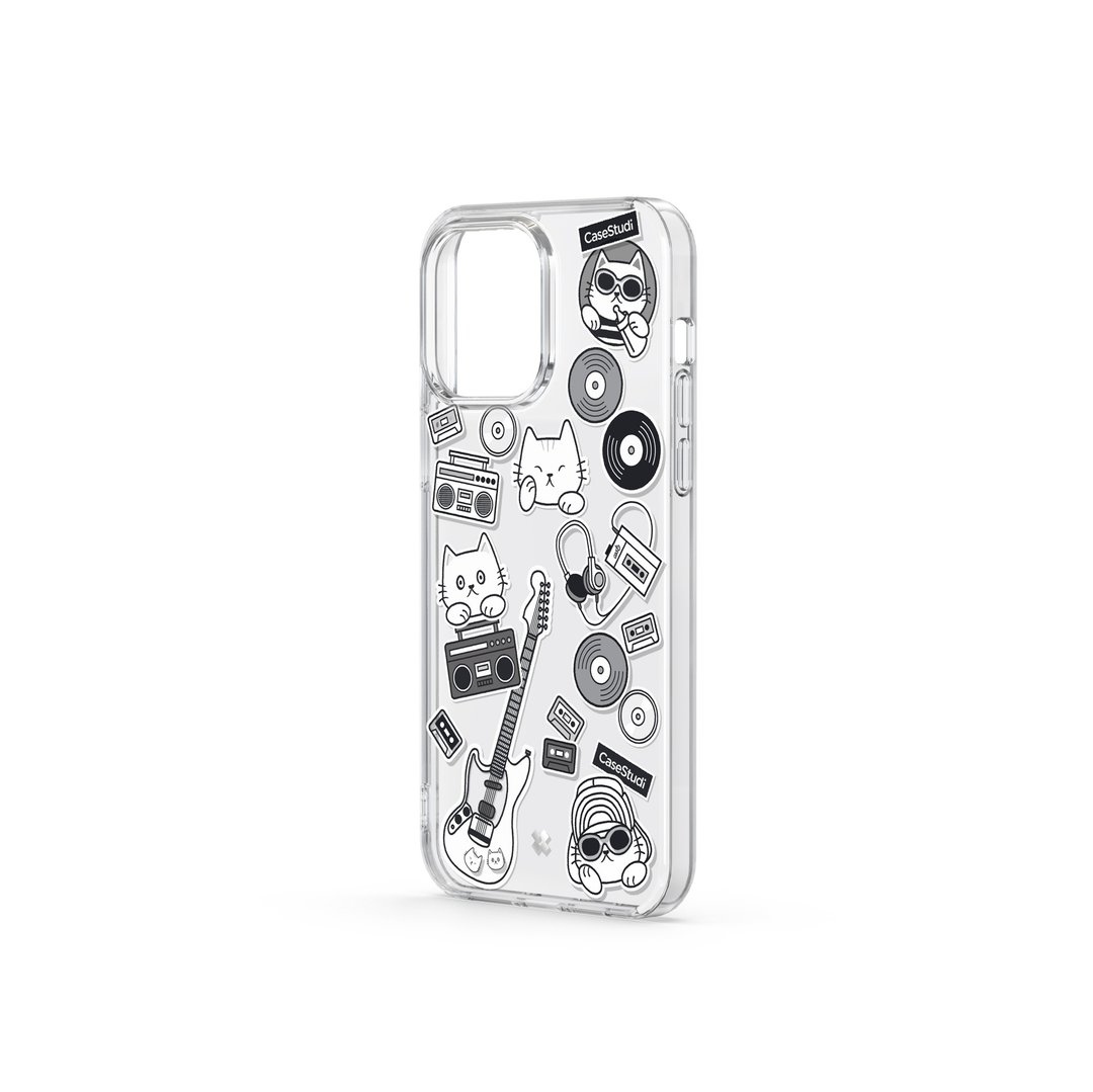 iPhone 14 Pro / Pro Max / 14 / 14 Plus Case: Cast Music Cat - 手机壳/手机套 - 塑料 透明