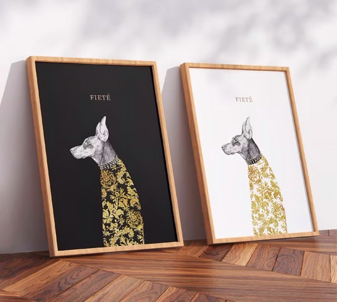 Doberman / 原创海报 / A4 或 A3 尺寸 - 海报/装饰画/版画 - 塑料 白色