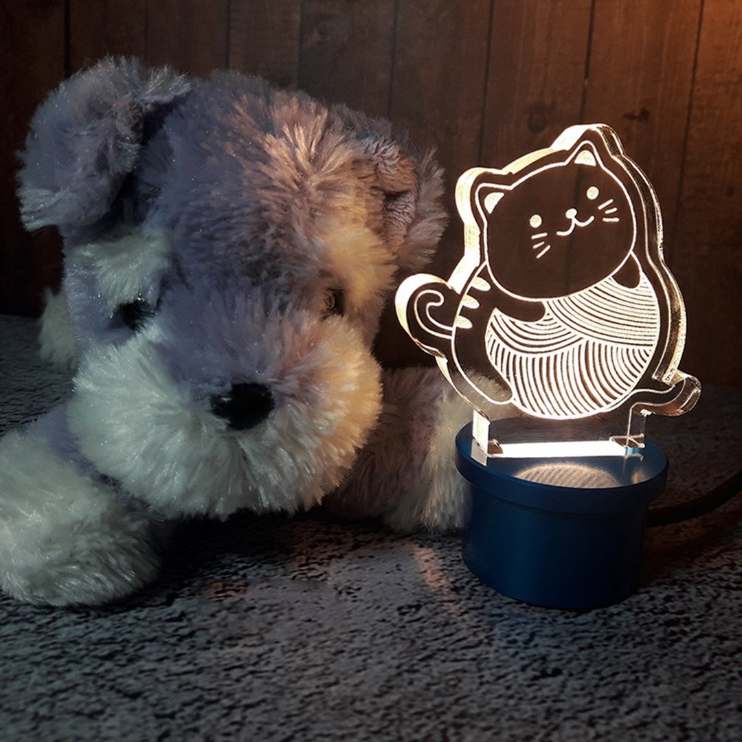 儿童专属 - 小萌猫夜灯 - 灯具/灯饰 - 压克力 透明