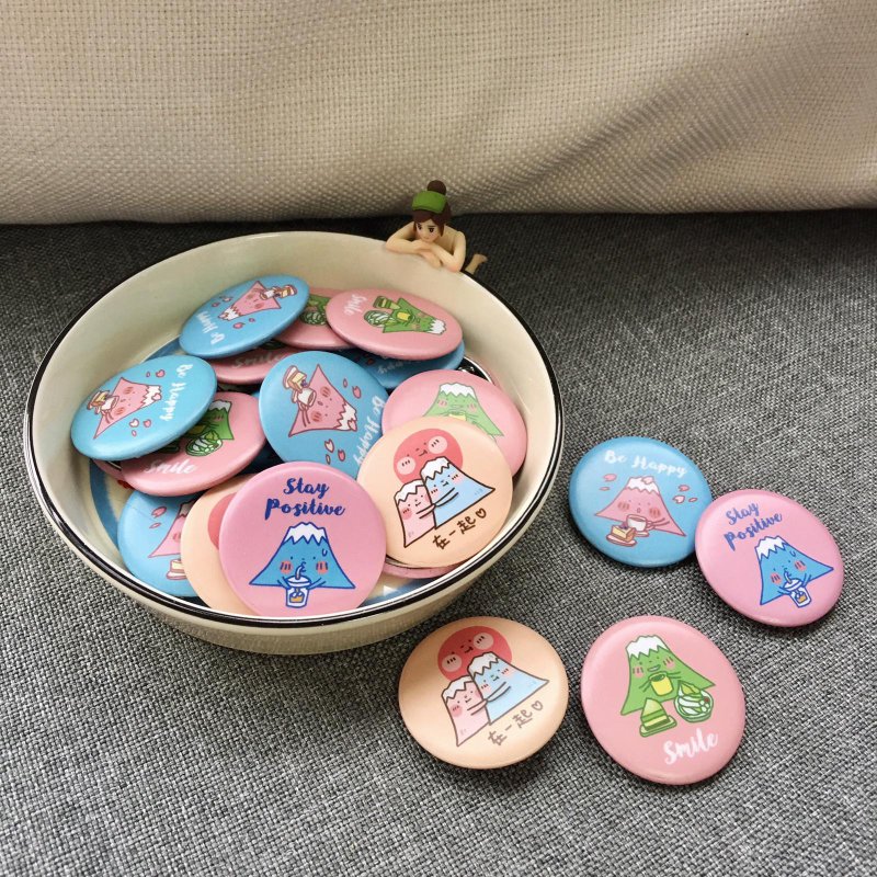 富士山小吃货 I Stay Positive 襟章 I - 徽章/别针 - 塑料 蓝色