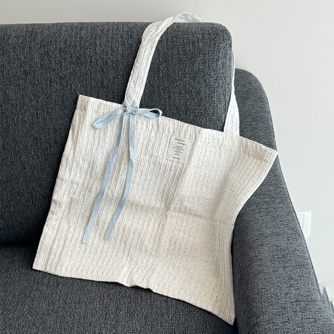 2024 Summer Lite Tote 连蝴蝶结绑带 (浅蓝) - 手提包/手提袋 - 其他材质 