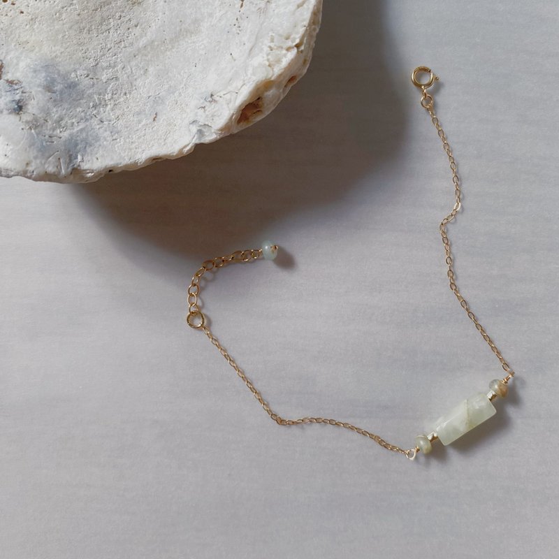 14K包金矿石手链_冰玉 14KGF bracelet - 手链/手环 - 水晶 绿色