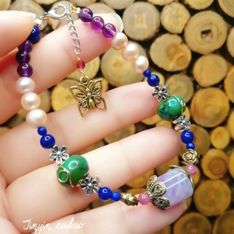 金银财宝 紫彩缤纷多宝手练 - 手链/手环 - 宝石 紫色