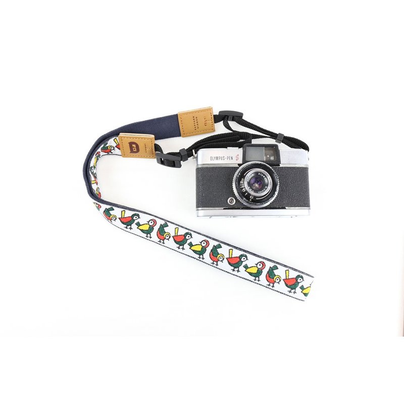 【RAPYARN RIBBON】小鸟提落织带相机背带 白 - 相机背带/脚架 - 其他人造纤维 白色