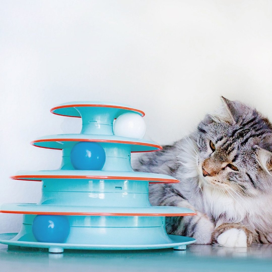 猫玩具 四层旋转轨道球  逗猫交互 - 玩具 - 塑料 