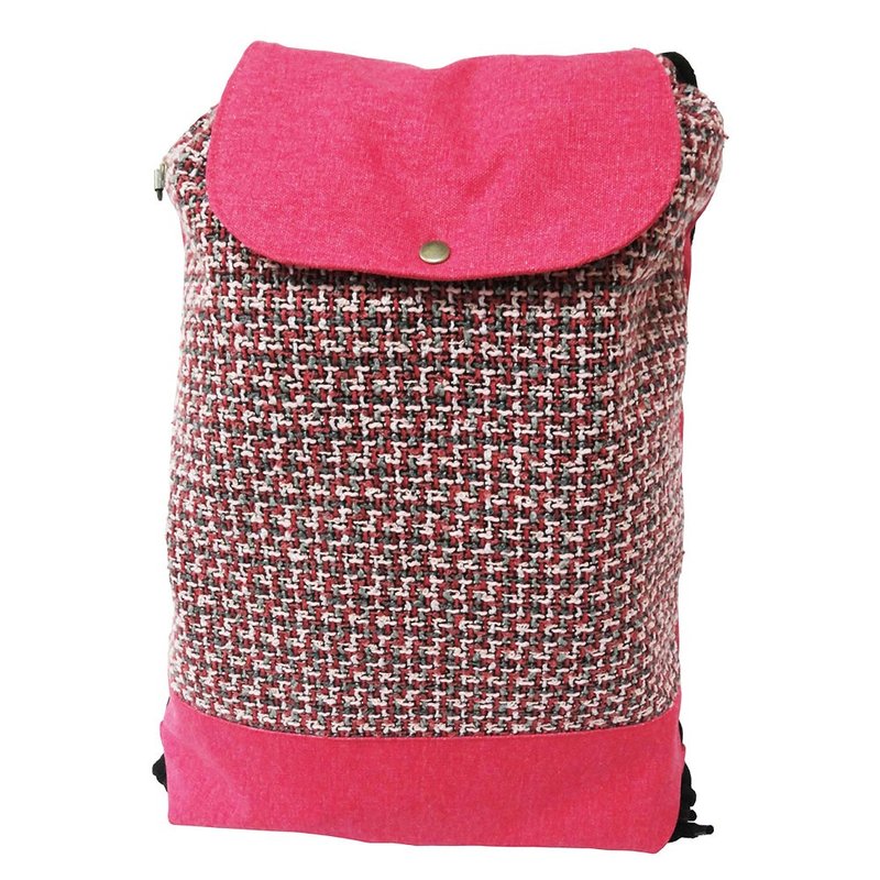 【Is Marvel】经典毛呢束口包 后背包 - 后背包/双肩包 - 聚酯纤维 粉红色