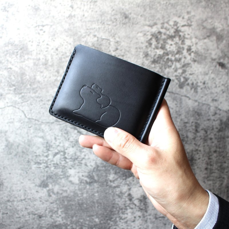 水豚造型钱包夹 - 皮夹/钱包 - 真皮 黑色