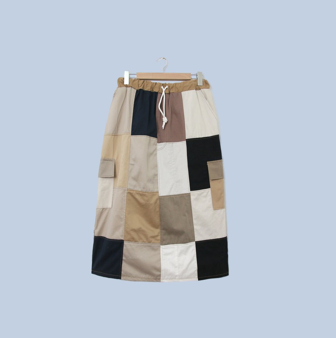 Back to Green- 再制拼接裙 25-35 腰可穿//S04 vintage skirt - 裙子 - 棉 