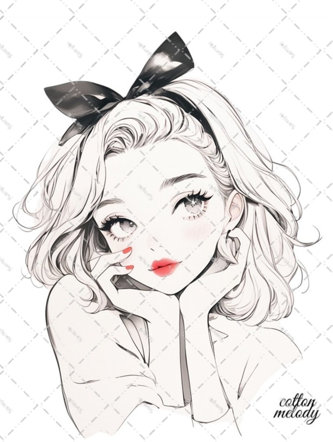 original sticker no.5591 人物贴纸 原创贴纸 人物贴纸 女孩贴纸 原创人物贴纸 - 贴纸 - 纸 