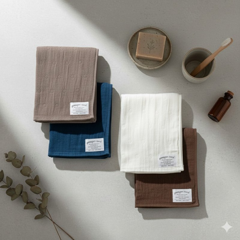 Gamagori系列六重纱毛巾 (洗脸巾) - 毛巾浴巾 - 棉．麻 多色