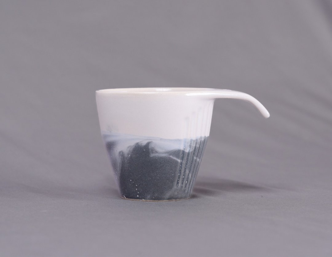 山岚叠杯-迷雾灰 - 其他杯子 - 陶 灰色