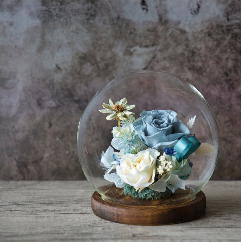 宁静蓝绿中型钟罩 - 干燥花/捧花 - 植物．花 多色