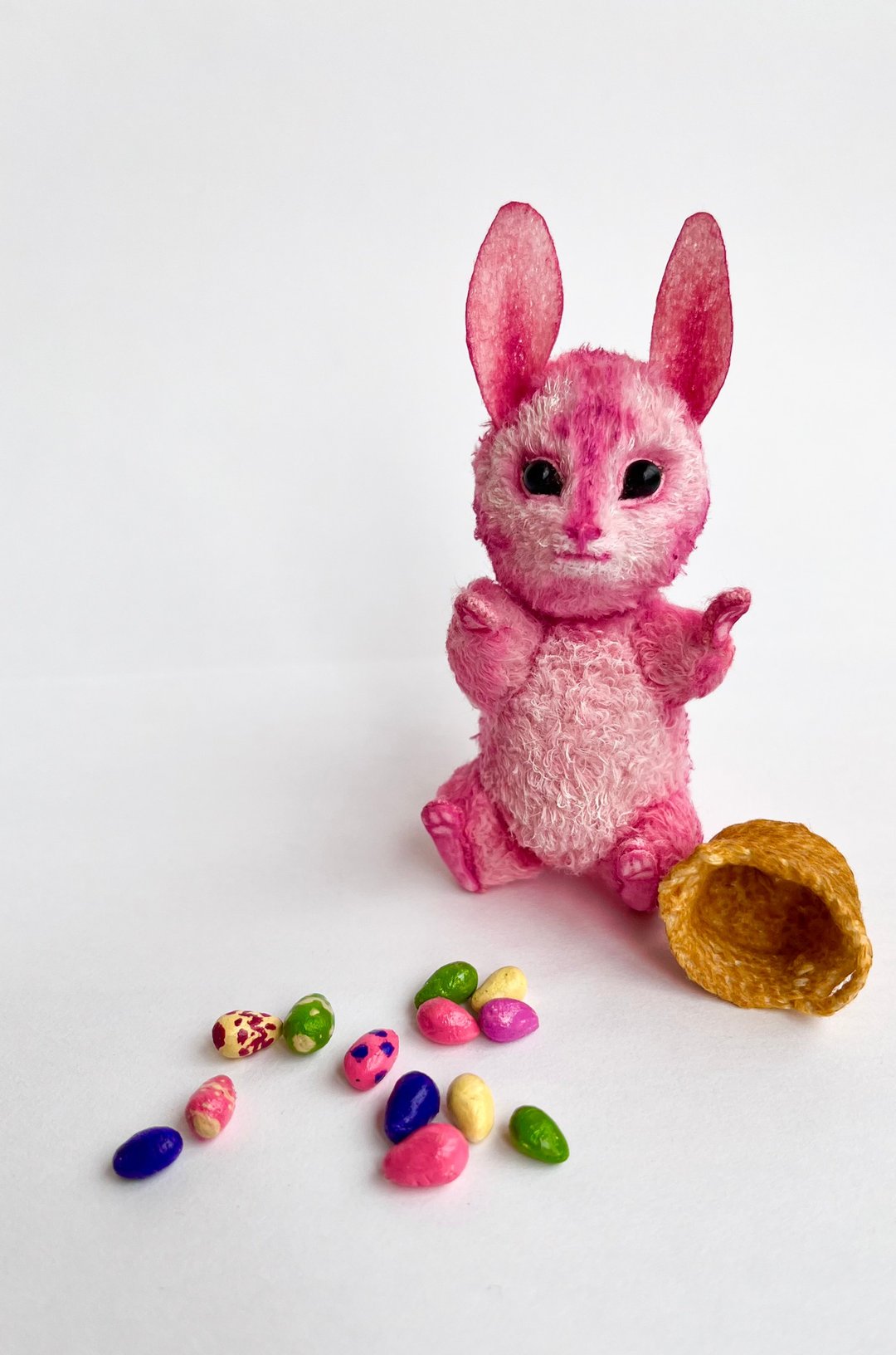 Miniature pink Easter rabbit - 玩偶/公仔 - 其他材质 粉红色