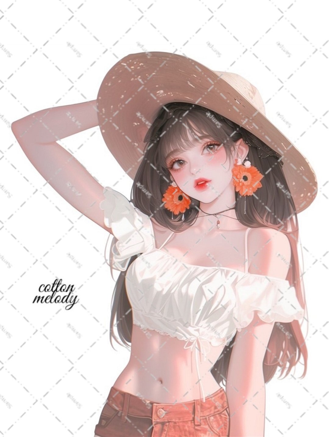 original sticker no.6125 人物贴纸 原创贴纸 人物贴纸 女孩贴纸 原创人物贴纸 - 贴纸 - 纸 