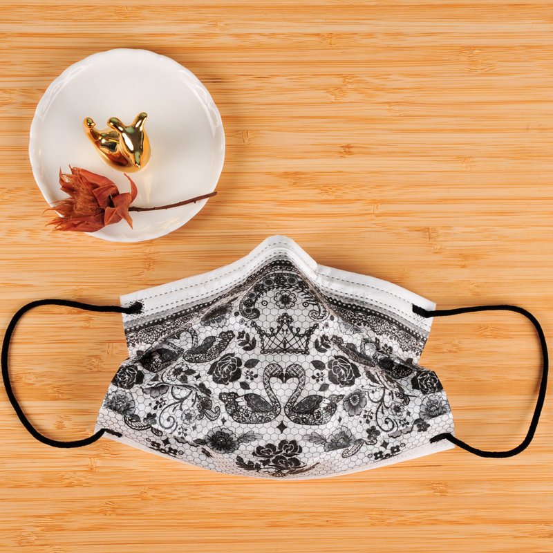 MILU玩美医用口罩 / 天鹅恋曲(白) 蕾丝款10入装 台湾制 天鹅湖 - 口罩 - 其他材质 