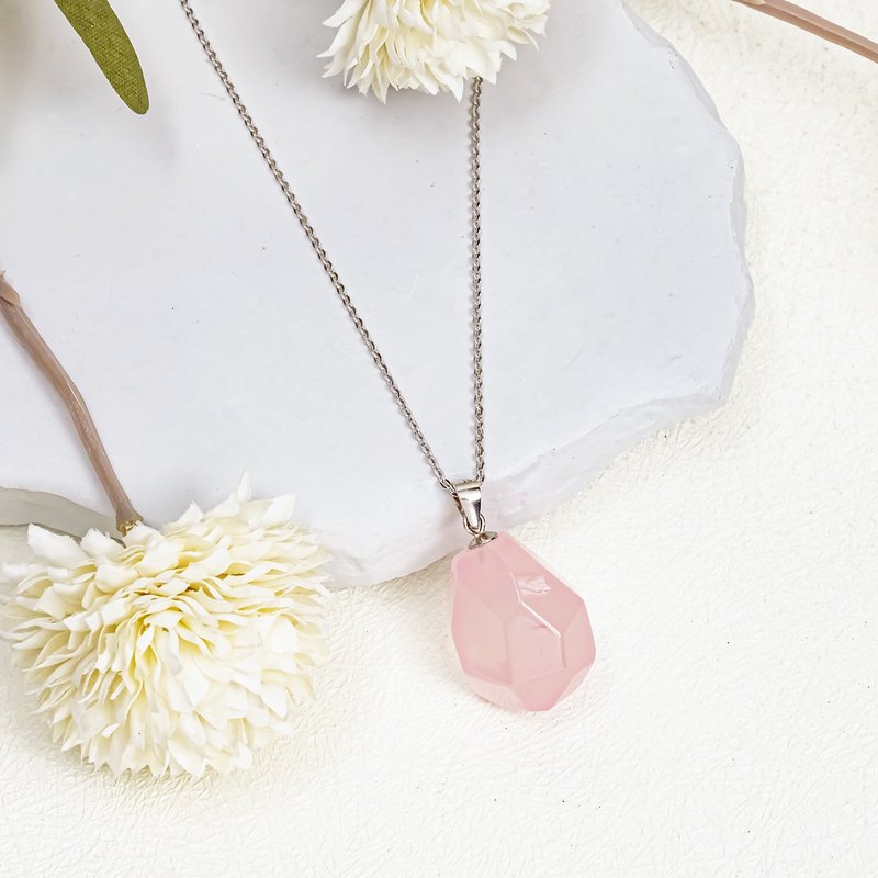 随形粉晶项链 - 项链 - 水晶 粉红色