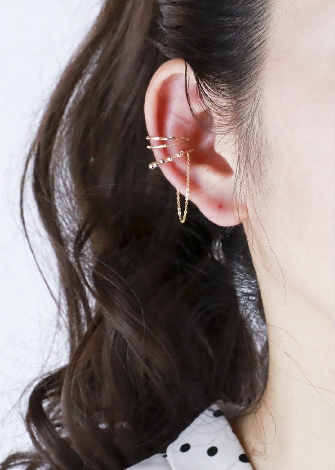 14kgf ear cuff mattina gold - 耳环/耳夹 - 贵金属 金色