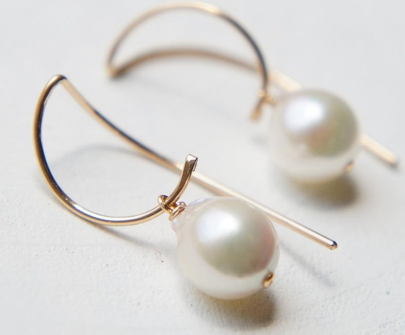 Japanese Akoya Pearl Earrings, Simple Earrings - 耳环/耳夹 - 宝石 白色