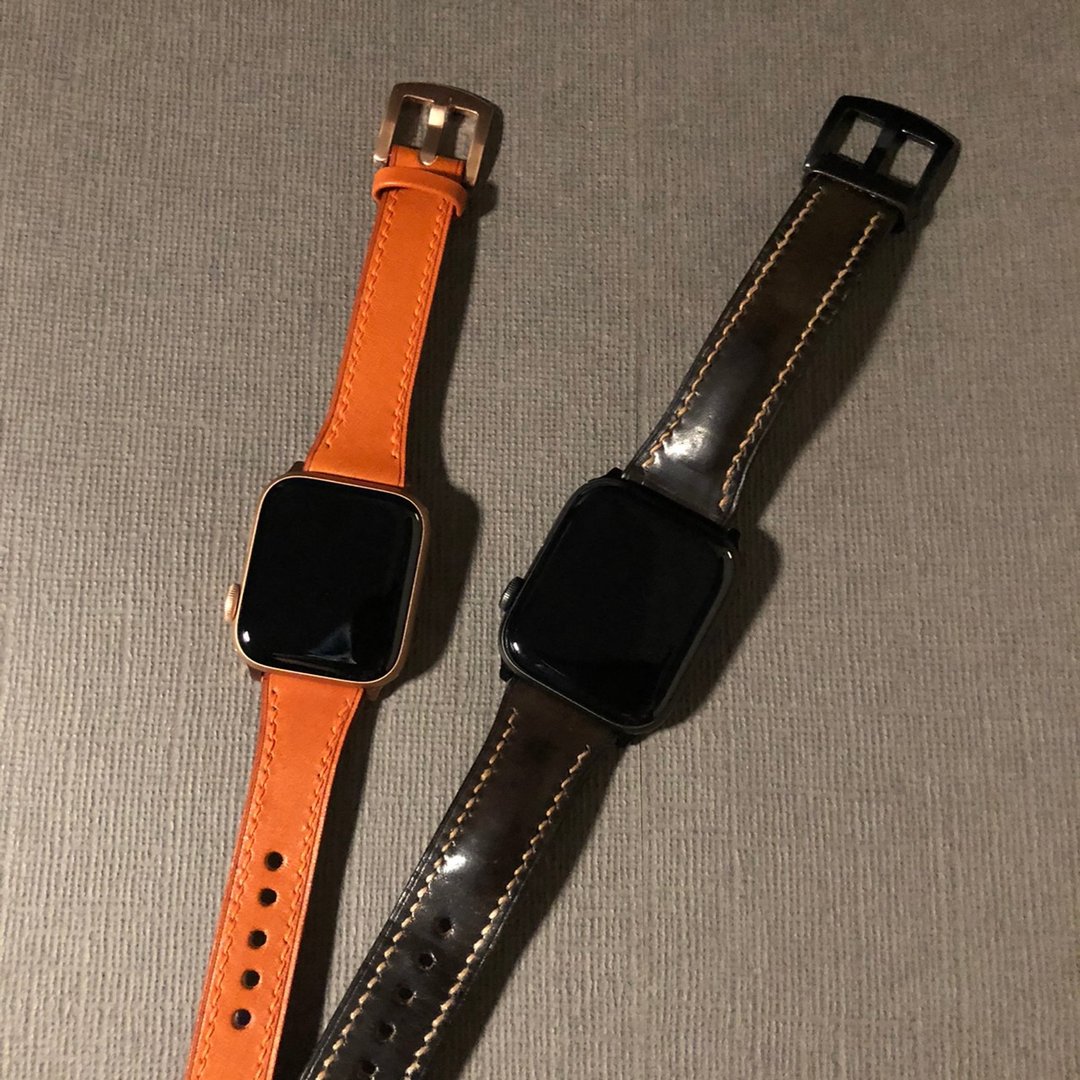 Applewatch真皮表带 手工皮件 缝线可选色 - 表带 - 真皮 