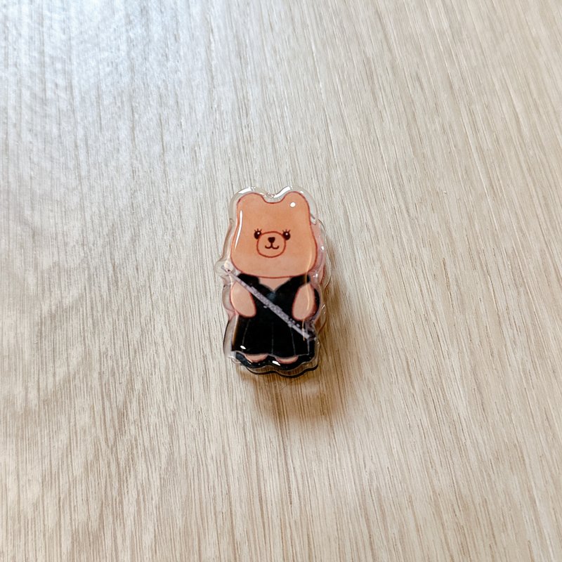长笛礼服音乐家小熊 压克力磁铁夹 - 冰箱贴/磁贴 - 压克力 