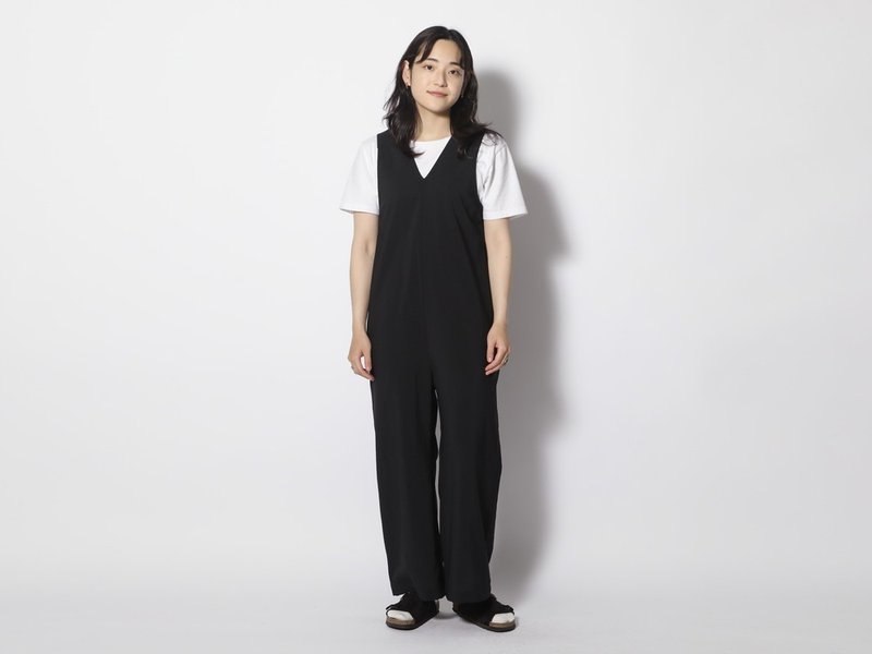 Pe Light Poplin 连身裤 黑色 - 背带裤/连体裤 - 聚酯纤维 黑色