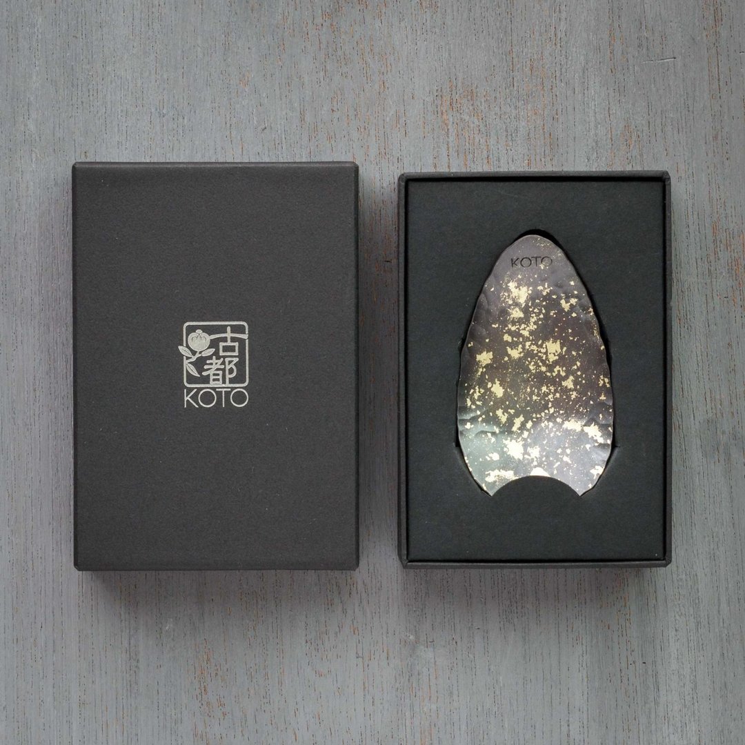 黑染纯铜金箔点缀茶匙 - Tea Scoop - KOTO TEA - 餐刀/叉/匙组合 - 铜/黄铜 黑色
