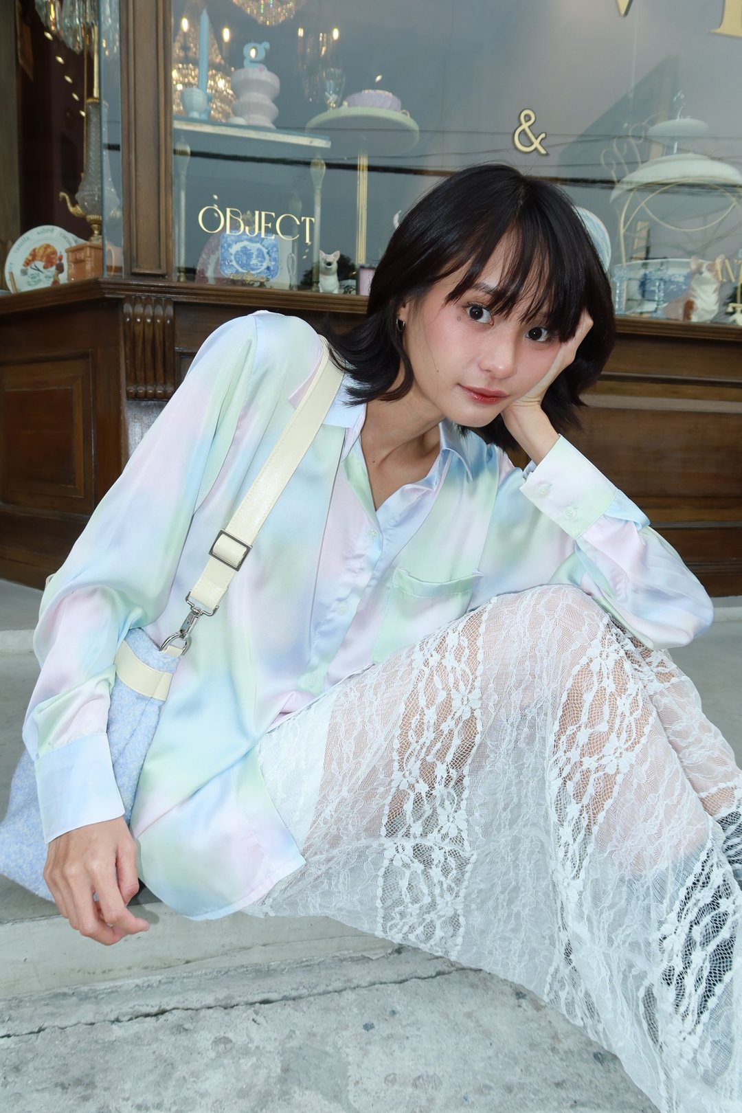 Emily shirt 长袖衬衫，附有绑带 - 女装衬衫 - 其他材质 