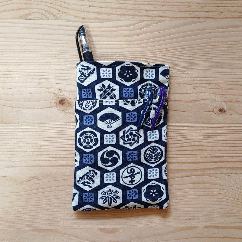 三隔层口袋型医师袍笔袋_日式小图 - 铅笔盒/笔袋 - 棉．麻 蓝色