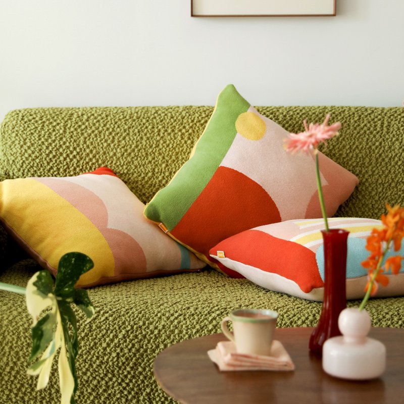 moün | mo-lower | 几何色块针织抱枕 靠枕 - 枕头/抱枕 - 棉．麻 