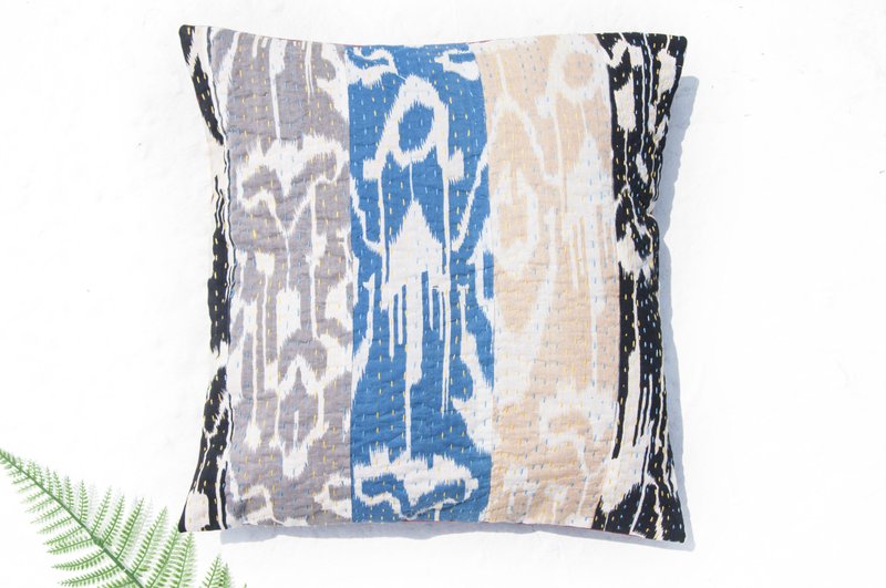 刺绣抱枕套 纯棉抱枕套 民族风抱枕套-波希米亚拼接几何大地色块 - 枕头/抱枕 - 棉．麻 多色