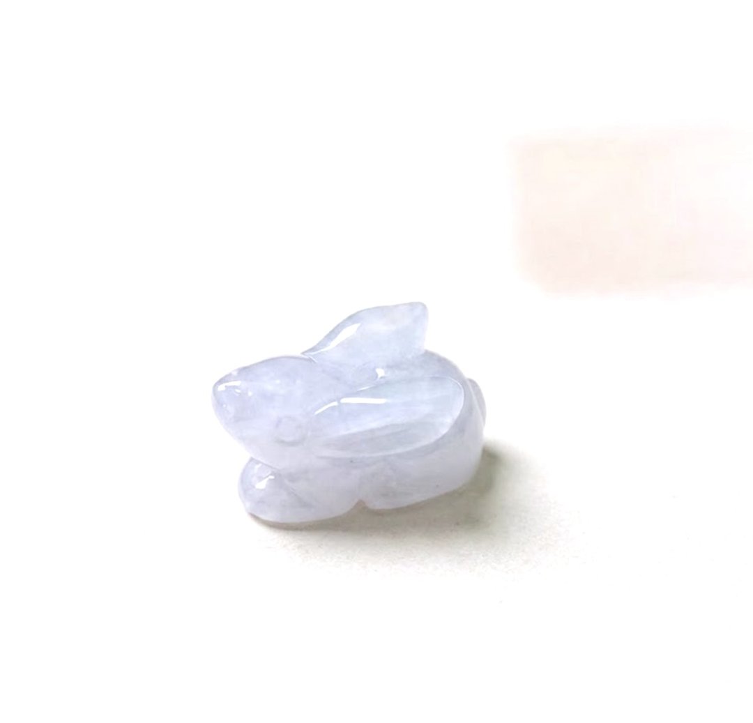 【钱兔似锦】冰种翡翠小兔子 | 天然缅甸玉A货翡翠 | 送礼 - 吊饰 - 玉石 透明
