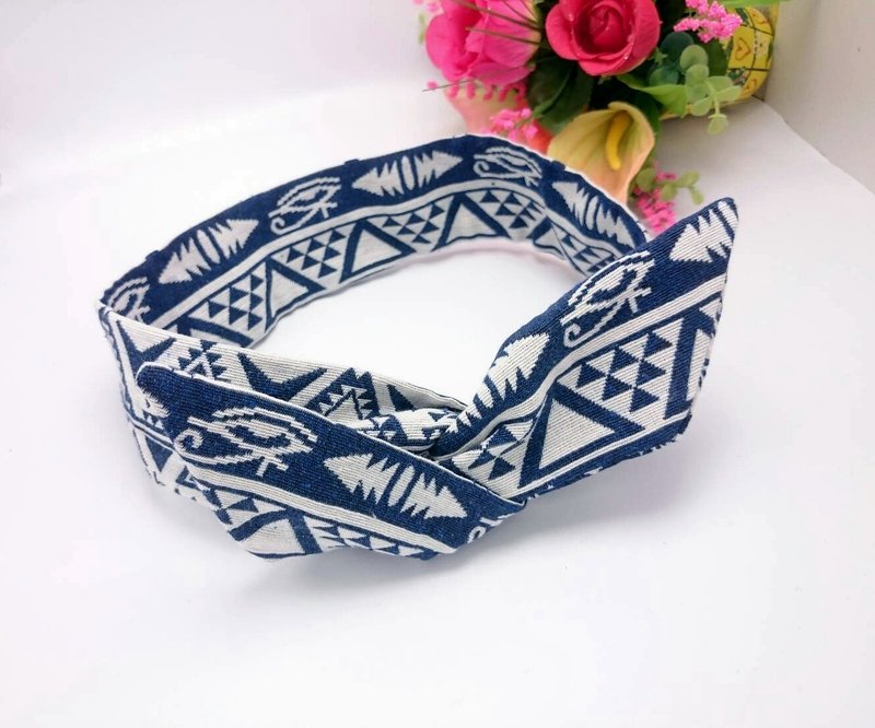 发带 发箍 铝线 headband hairband *SK* - 发带/发箍 - 棉．麻 蓝色