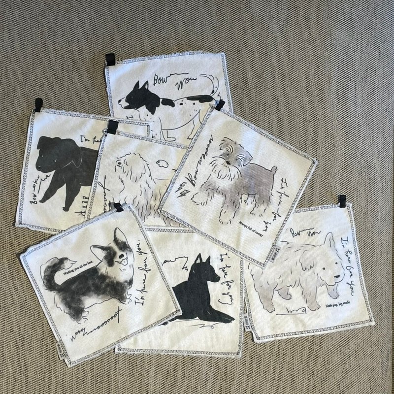 超细纤维小方巾 | 十一款狗狗插画 - 毛巾浴巾 - 其他材质 
