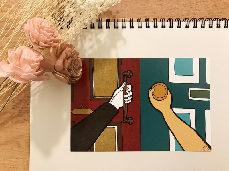 两扇门明信片-新的冒险打开 - 卡片/明信片 - 纸 多色