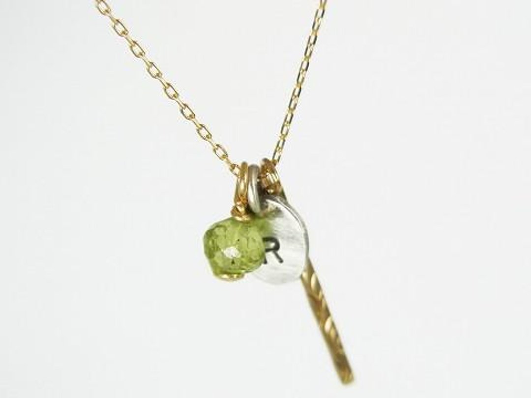 18K Gold Bar Layered Necklace for Ladies - 项链 - 贵金属 金色