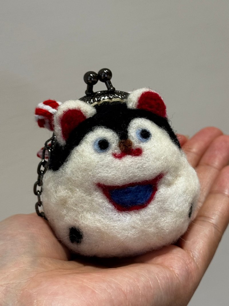 犬张子羊毛毡口金包 - 零钱包 - 羊毛 白色