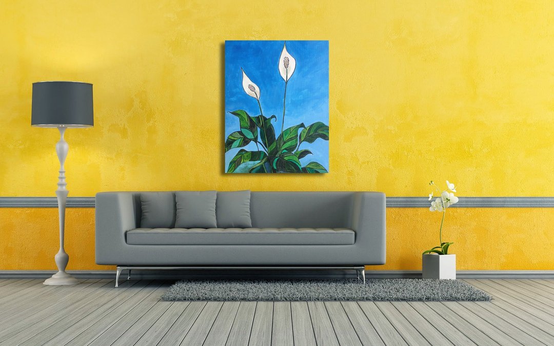 客廳畫 Flowers Painting, Plant Wall Art, Wall Decor, Kitchen Decor - 海报/装饰画/版画 - 棉 多色