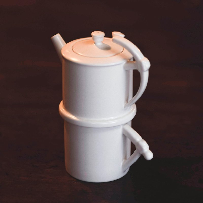 矿工灯茶具组 - 茶具/茶杯 - 陶 白色