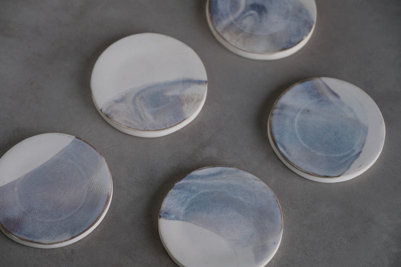 地平线_茶碟_6入组 - 浅碟/小碟子 - 瓷 白色